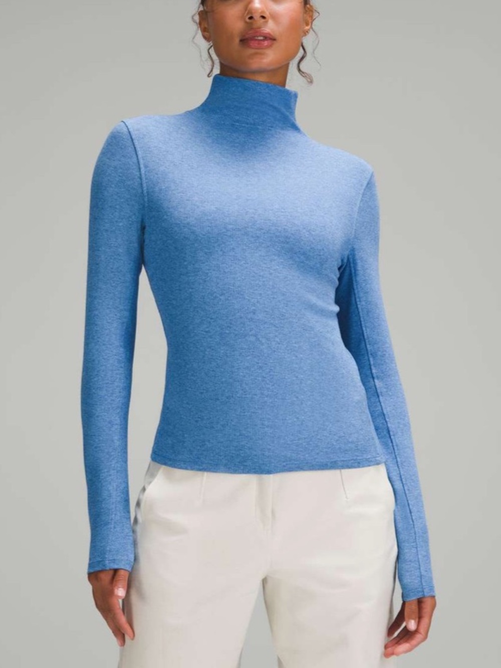 Lululemon Ribbed Wool Blend Turtleneck • Blue Nile • Sz 8
